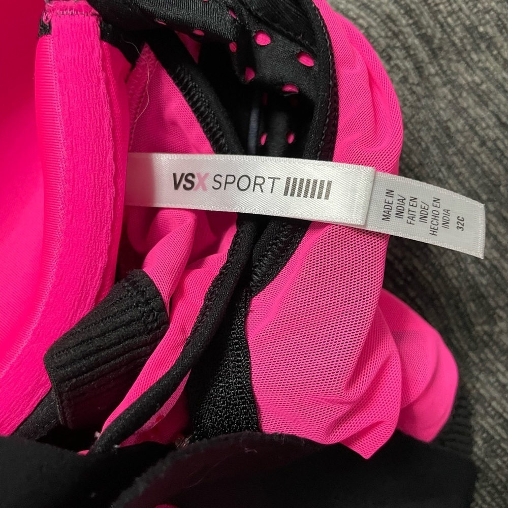 VSX Women's Pink and Black Sports Bra - Picture 9 of 12